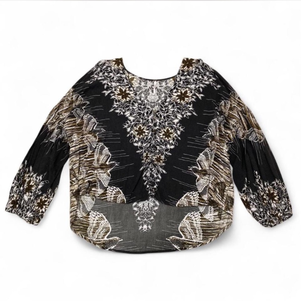 3/$20 Free People Birds of a Feather Boho Peasant Top Blouse Womens Small Floral